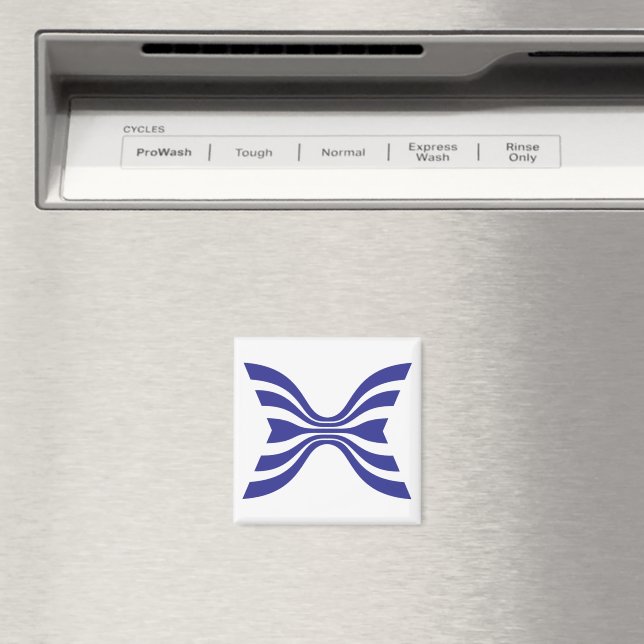Elegant blå linje bokstav X monogram Magnet (In Situ (Dishwasher))