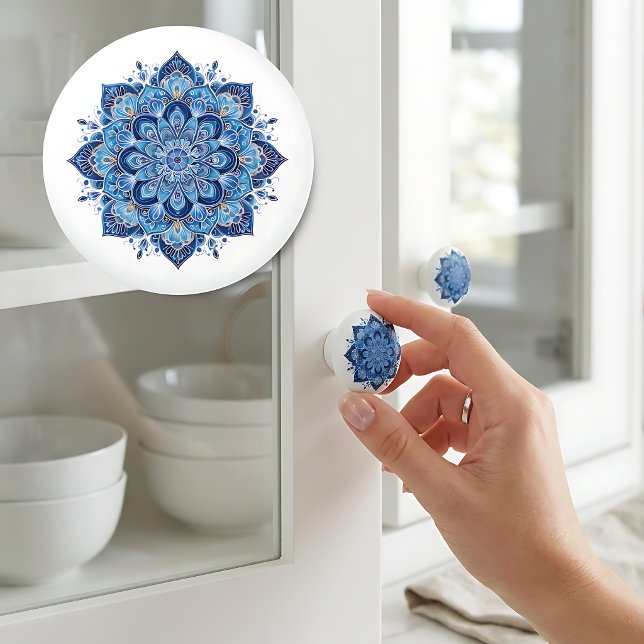 Elegant blå mandala  knopp (Skapare uppladdad)