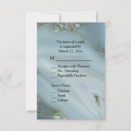 Elegant blå marmor agat RSVP med menyval OSA Kort