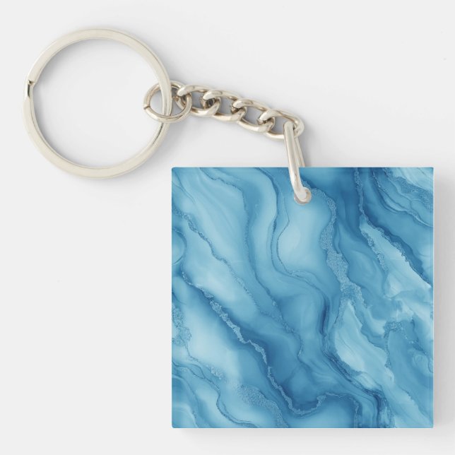 Elegant blå marmor med flytande vågformad design  (Framsidan)