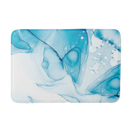 Elegant Blå marmorerad Badrumsmatta