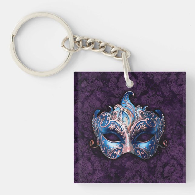 Elegant blå maskeradmask (Framsidan)