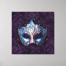 Elegant blå maskeradmask canvastryck
