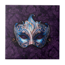 Elegant blå maskeradmask kakelplatta
