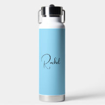 Elegant blå med namn och initial