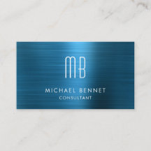 Elegant blå metallisk monogramkonsult