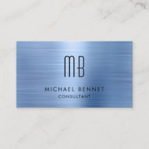 Elegant blå metallisk monogramkonsult