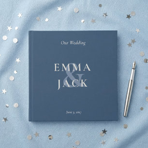 Elegant Blå Minimalistisk et-tecken Bröllop  Gästböcker