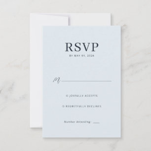 Elegant Blå Minimalistisk RSVP OSA Kort
