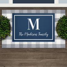 Elegant blå monogram familjenamn