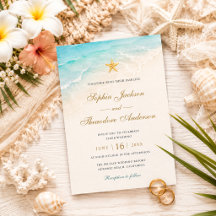 Elegant Blå Ocean Sjöstjärna Bröllop