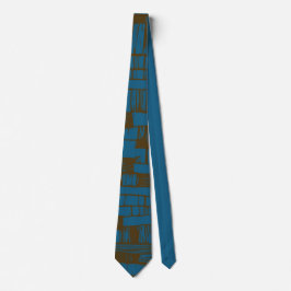 Elegant blå och brun abstrakt mönster slips