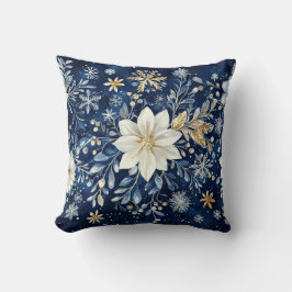 Elegant blå och gul julstjärna kudde