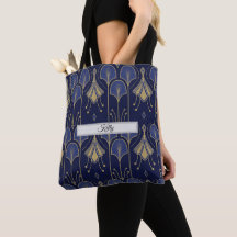 Elegant blå och guld Art Deco