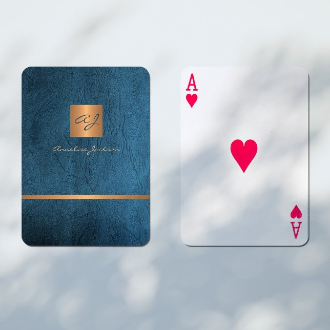 Elegant blå och guld i modern modern casinokort (Skapare uppladdad)