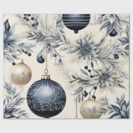 Elegant blå och guld jul presentpapper