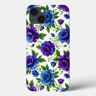 Elegant blå och lila ros blomster mönster