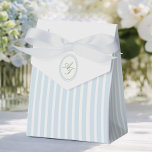 Elegant blå och salvia randig  presentaskar<br><div class="desc">Elegant blå och salvia randiga presentaskar för bröllop</div>