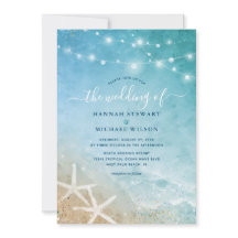 Elegant blå och turkos akvarell strandbröllop