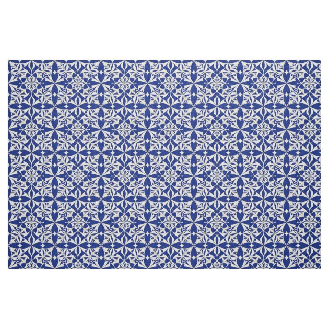 Elegant blå och vit blommig mönster tyg (Fat Quarter)