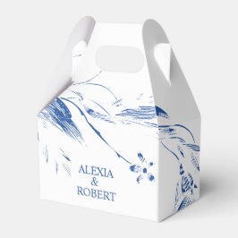 Elegant, blå och vit blommigt, bröllop presentaskar