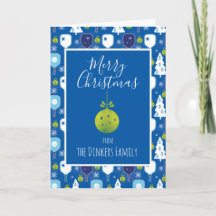 Elegant blå och vit julpickleball