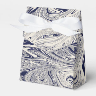 Elegant blå och vit marmorswirl presentaskar