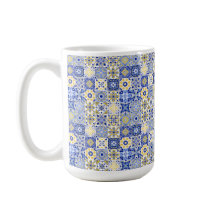 Elegant blå och vit portugisisk Azulejo-mönster