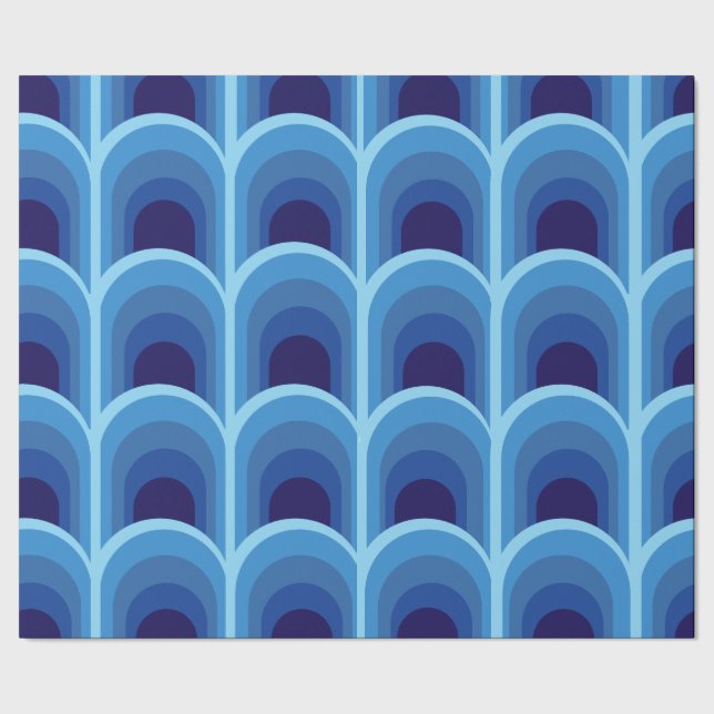 Elegant blå ombre-gradientmönster inslagningspappe presentpapper (Seam)