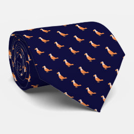 Elegant Blå Orange Eagle Sömlös Mönster Slips