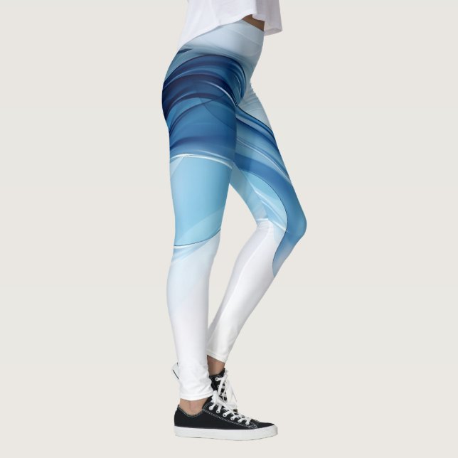 Elegant Blå övertoningsfärg Leggings (Höger)