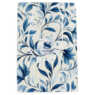 Elegant blå paisleyblad - vit bakgrund