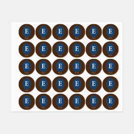 Elegant blå personlig monogram fyrkantig dekal