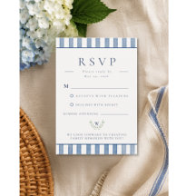 Elegant Blå Rand Familjeåterträff RSVP-kort