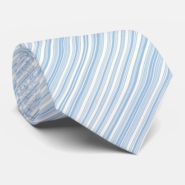 Elegant blå randig halsduk slips (Rullad)