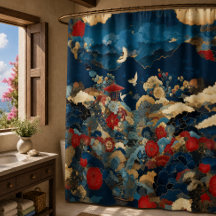 Elegant blå röd japansk blomkranskran peonia