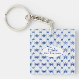 Elegant blå rosett bröllopsdusch