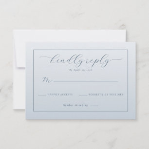 Elegant Blå RSVP-kort OSA Kort