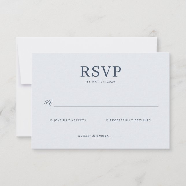 Elegant Blå RSVP-kort OSA Kort (Framsida)
