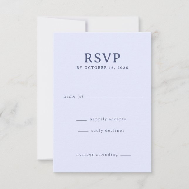 Elegant Blå RSVP-kort OSA Kort (Framsida)