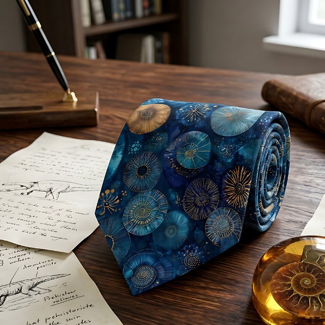 Elegant blå safir ammonit fossil slips (Skapare uppladdad)