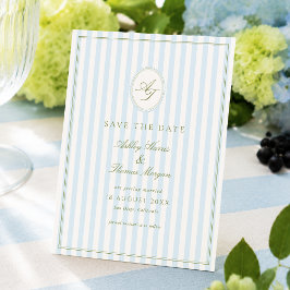 Elegant blå & Salvia Bröllop Spara Datumet