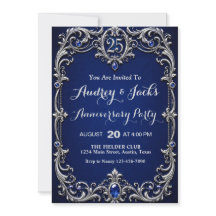Elegant blå silver 25-årsjubileum