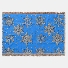 Elegant blå silver snöflingor filt