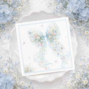Elegant blå slinga fjäril baby shower pappersservett