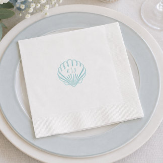 Elegant blå snigelskal nautisk bröllop pappersservett