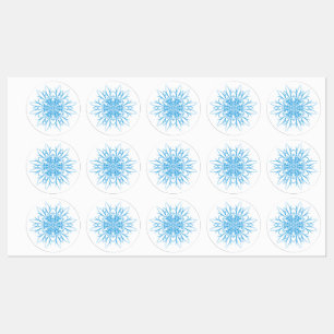 Elegant blå snöflinga mandala klistermärke