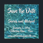 Elegant blå teal vatten mönster oceanen sjö vinkar magnet<br><div class="desc">Oavsett om du kommer ihåg din sista semester eller planerar för nästa äventyr,  ha roligt med mönster i vatten med kristallklar vatten-upplopp i en varm bryggning.</div>