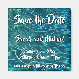 Elegant blå teal vatten mönster oceanen sjö vinkar magnet