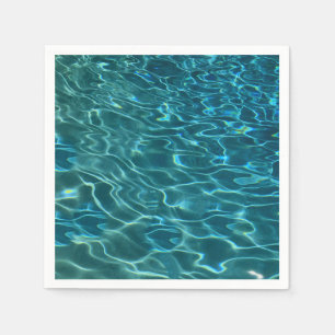 Elegant blå teal vatten mönster oceanen sjö vinkar pappersservett